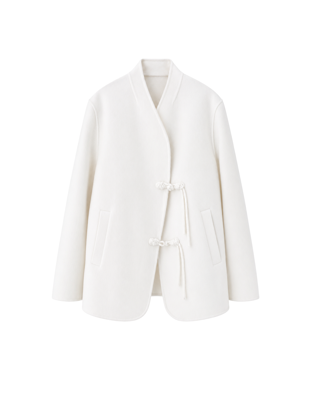 new mandarin wool coat - beige (in-stock)
