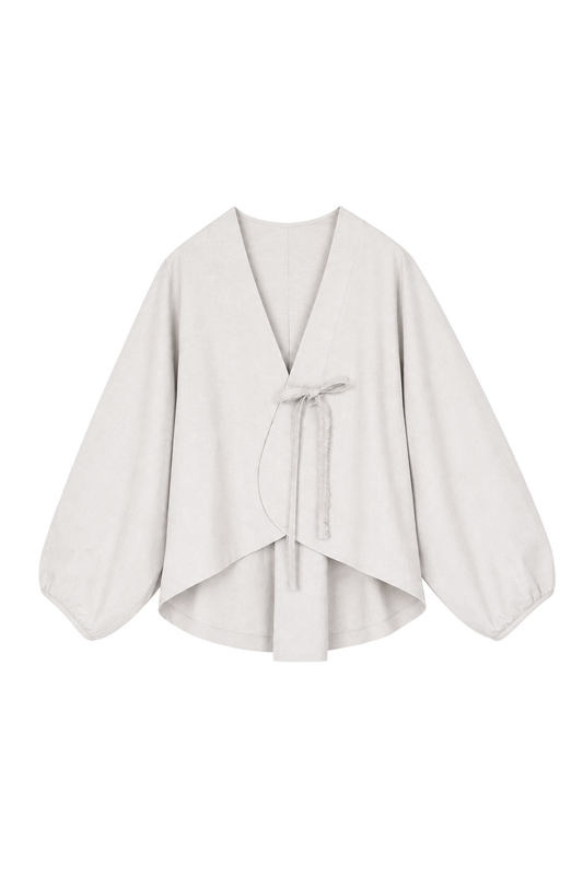 smoke gray long-sleeve cover-up jacket (in-stock)