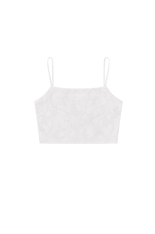 grey flower strap tank top