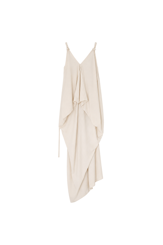 square-cut backless dress - beige (in-stock)
