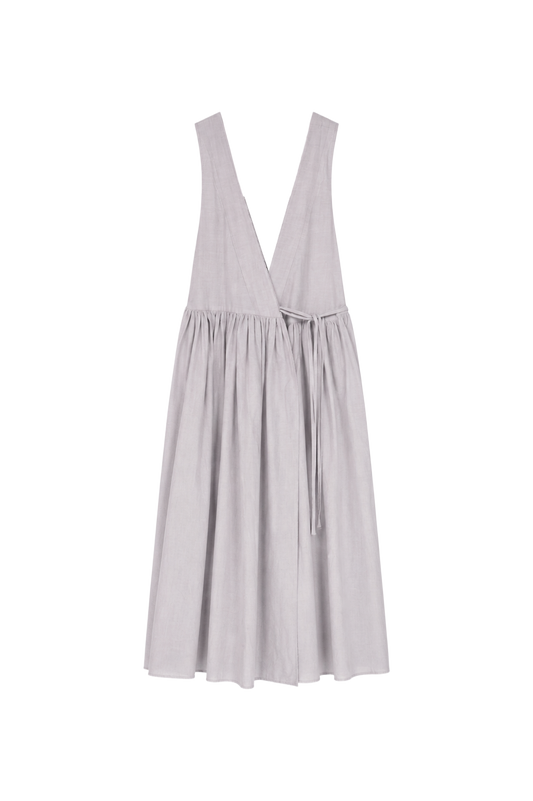 organic cotton vest dress – naturally dyed with blueberry (in-stock)