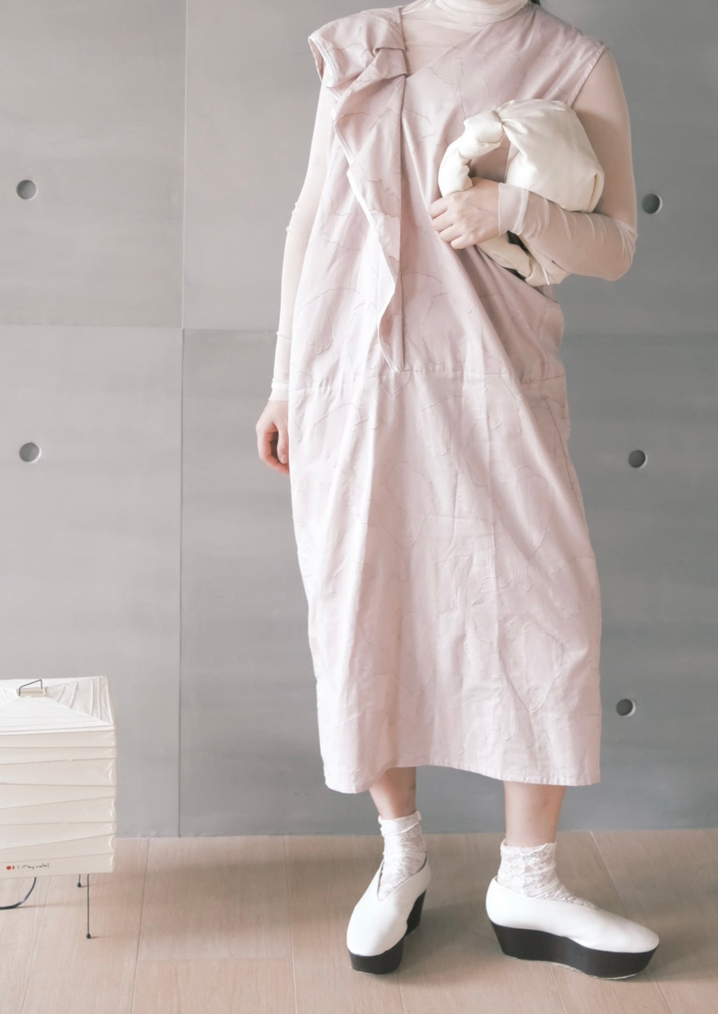asymmetric cut midi dress ( in-stock)