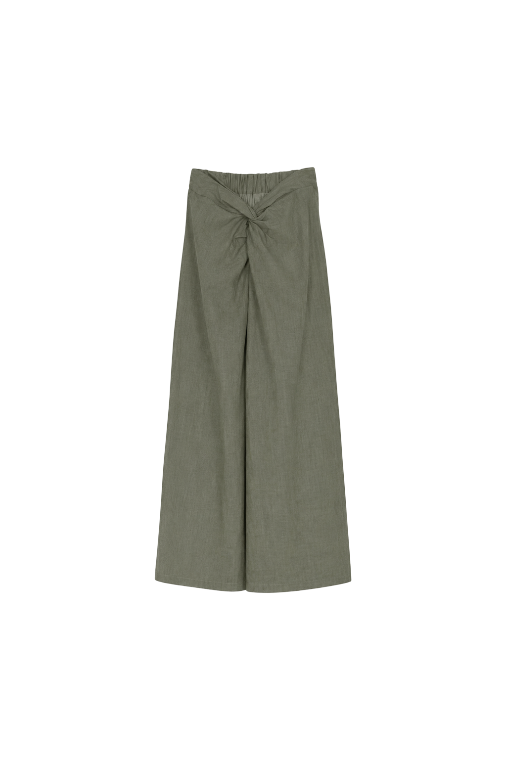twisted cotton denim skirt - grass