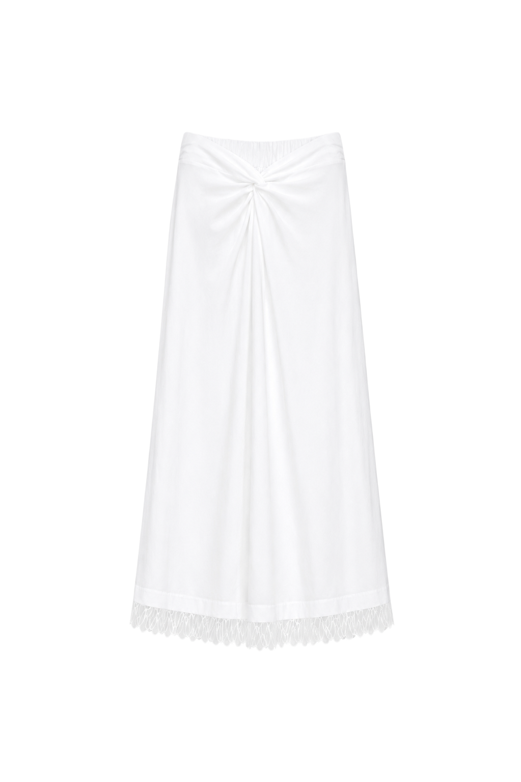 twisted pleated -cotton lace skirt