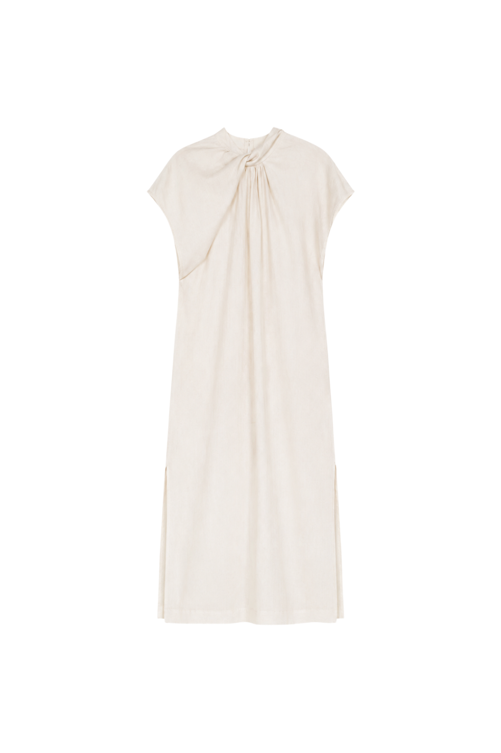 twisted-knot neckline dress - cream (pre-order)