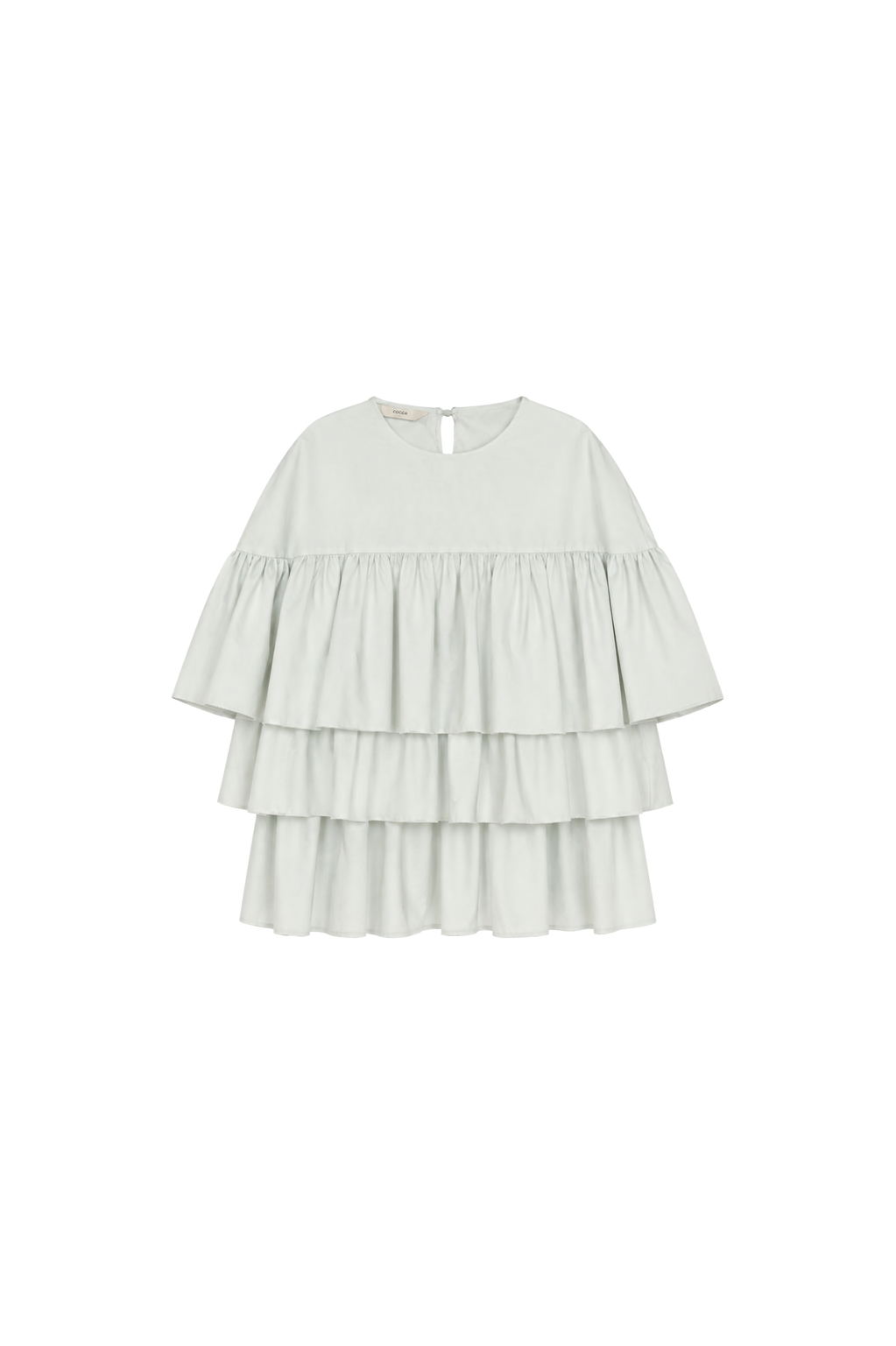 triple gathered blouse - mint（pre-order)