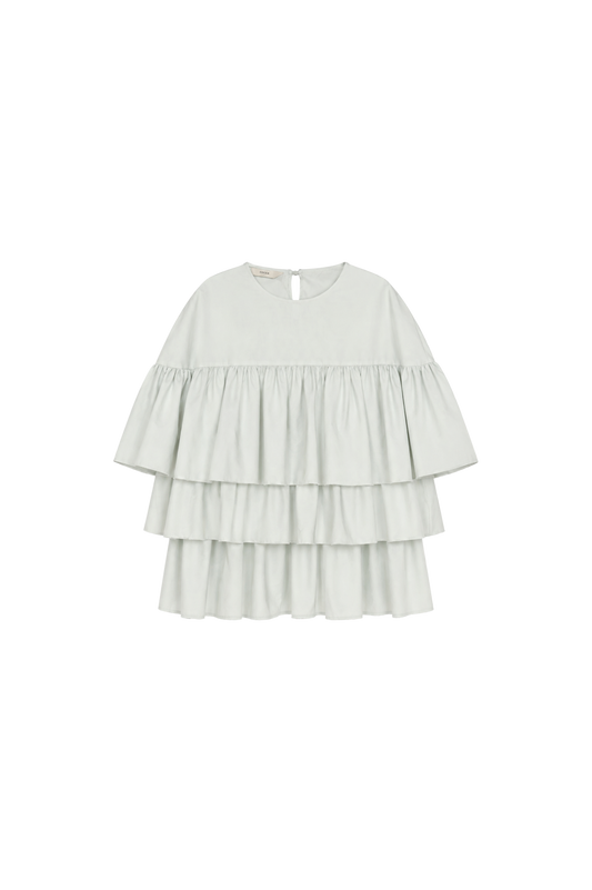 triple gathered blouse - mint（pre-order)