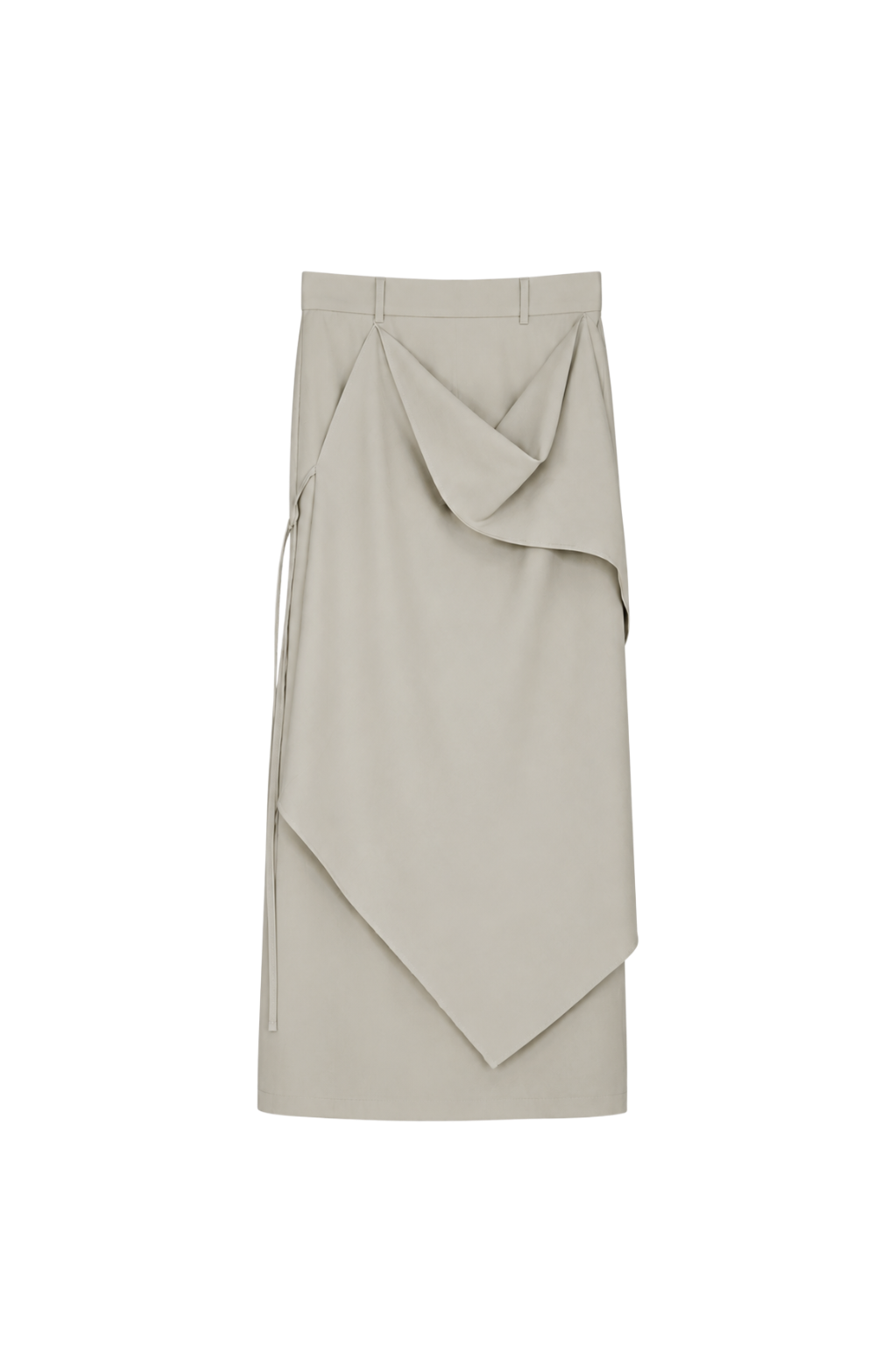 draped-tie wool blend straight skirt - matcha (pre-order 11月寄出)