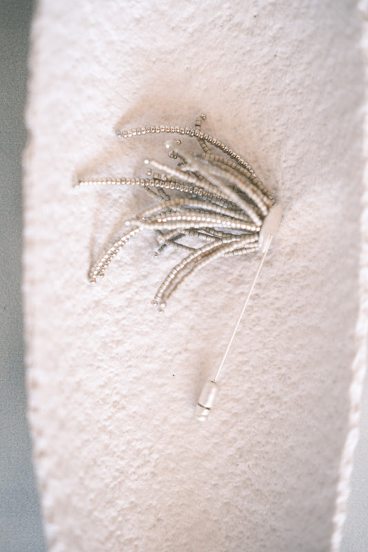 smoke green handmade beaded brooch (pre-order)