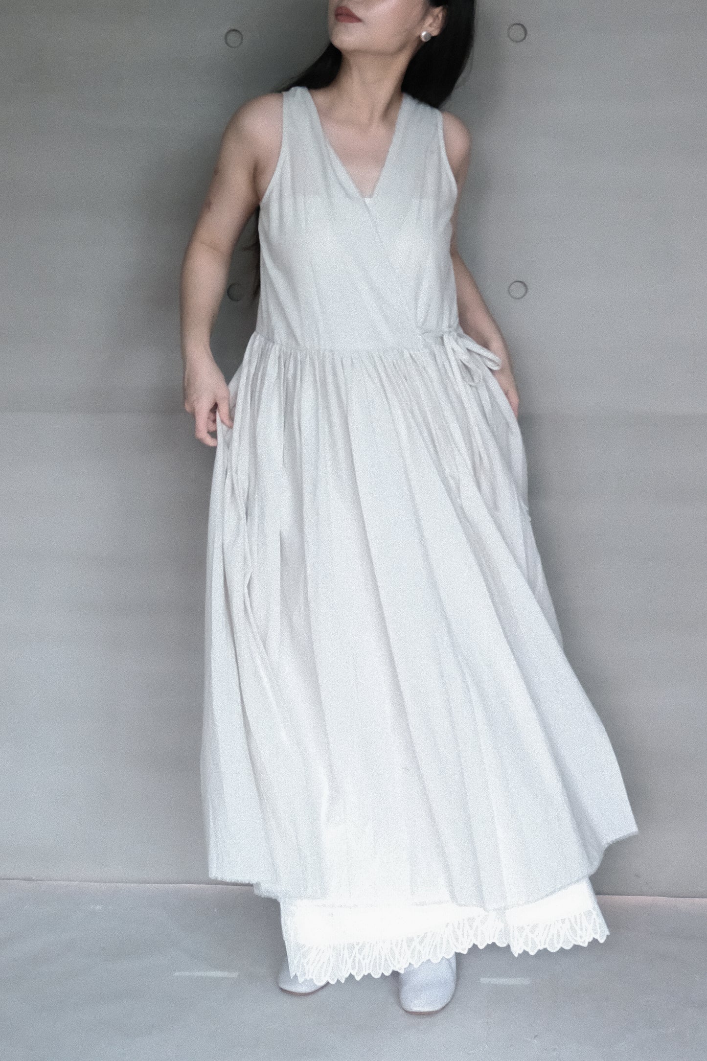 organic cotton vest dress – naturally dyed with red turnip (in-stock)