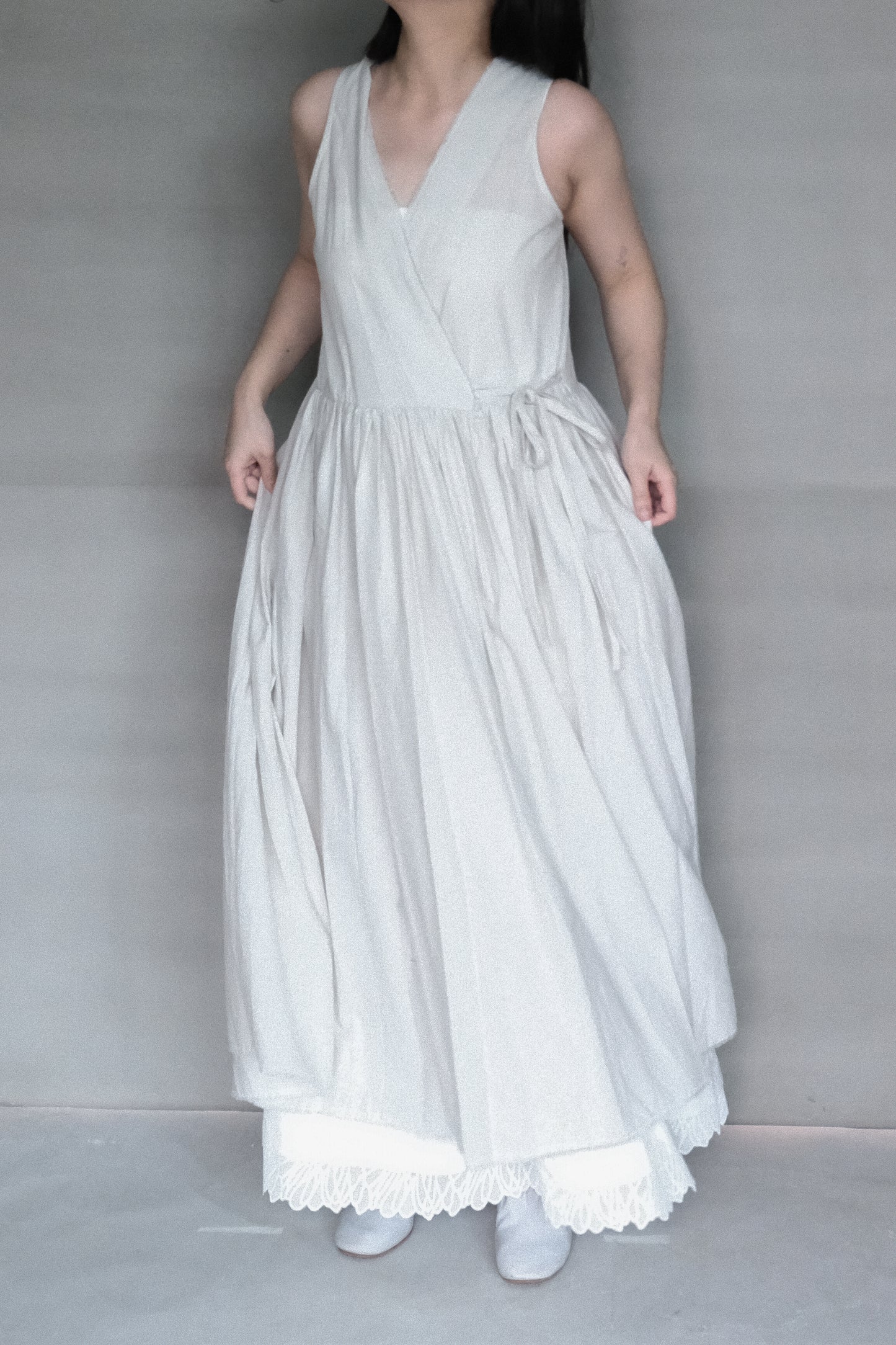 organic cotton vest dress – naturally dyed with red turnip (in-stock)