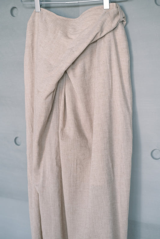 non-dyed organic wrap midi skirt (in-stock)