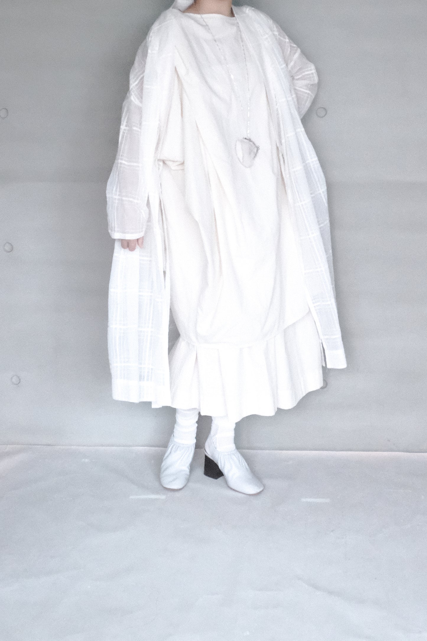 cotton-linen asymmetric wrap dress with shoulder tie (pre-order)