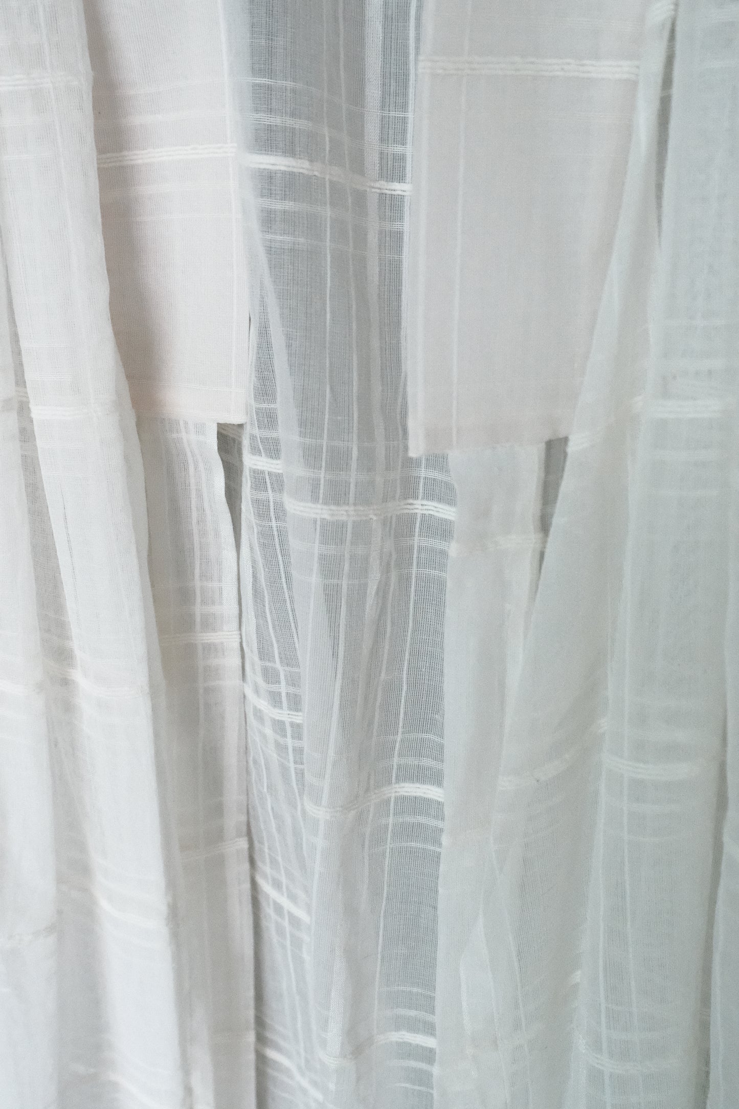 sheer cotton checked mandarin long cover (in-stock)