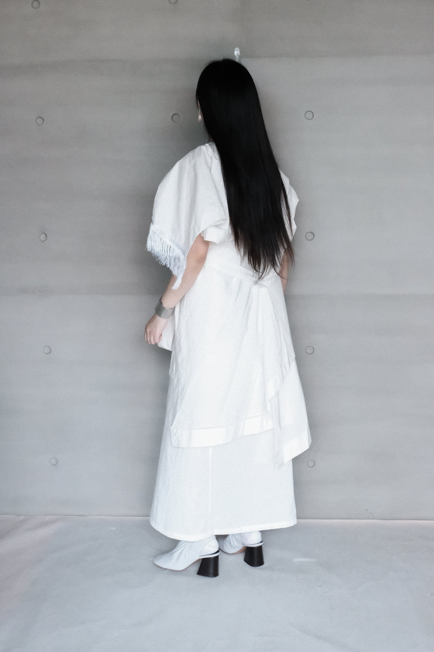 layered wrap skirt - ivory(in-stock)