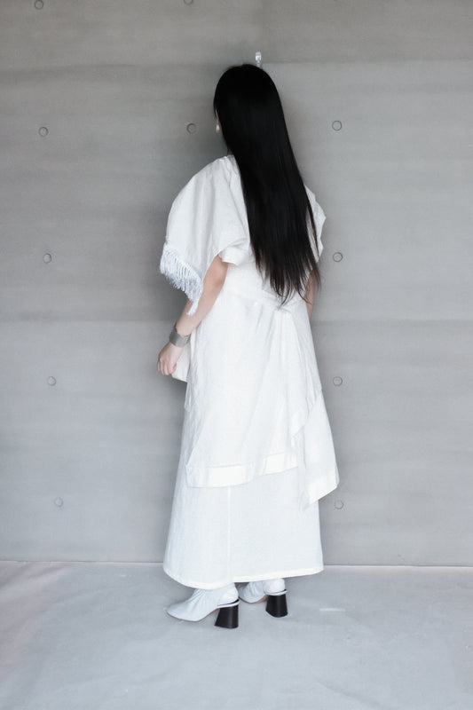 layered wrap skirt - ivory(in-stock)