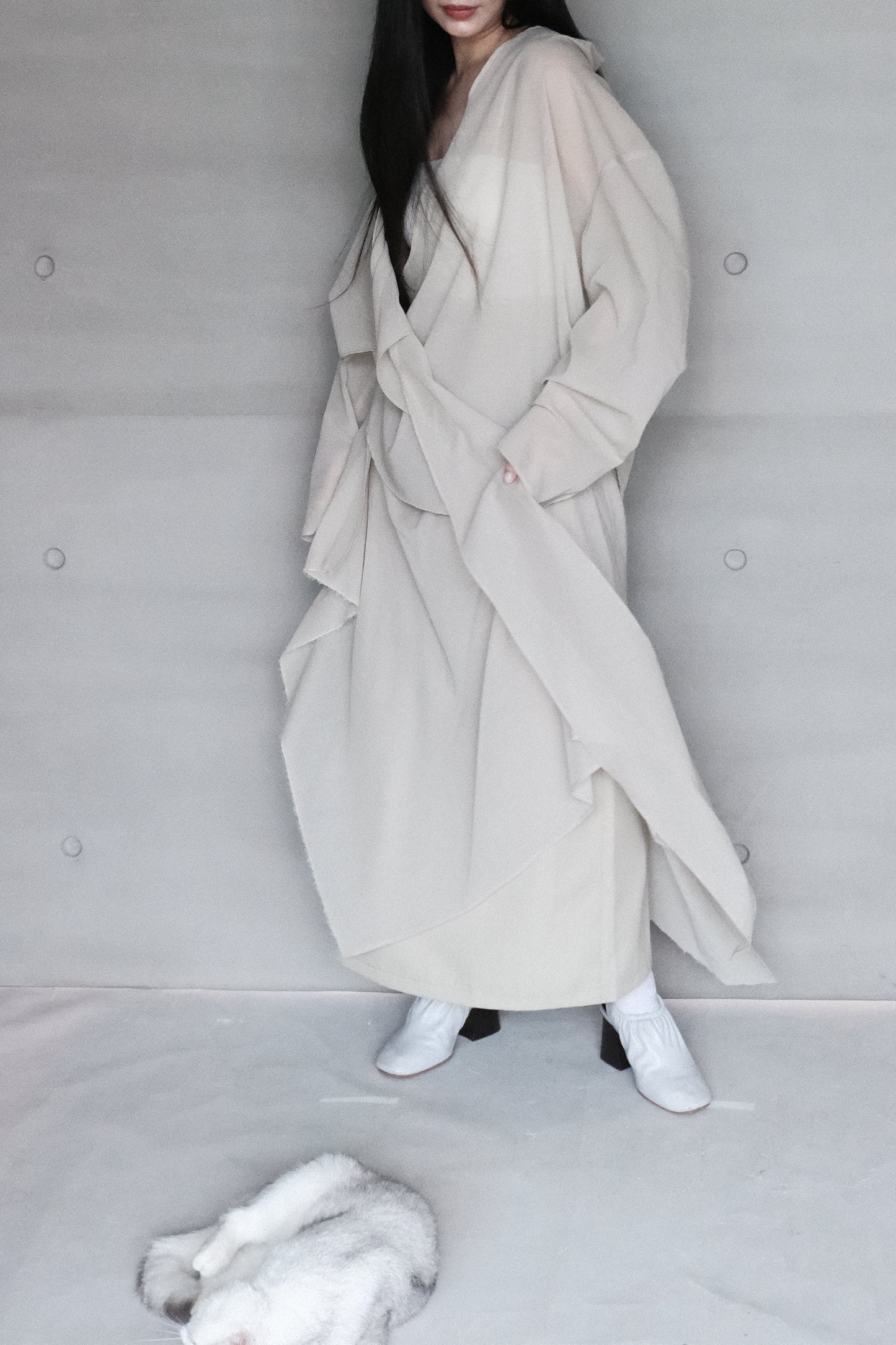 long sleeves wrap blouse - matcha (in-stock)
