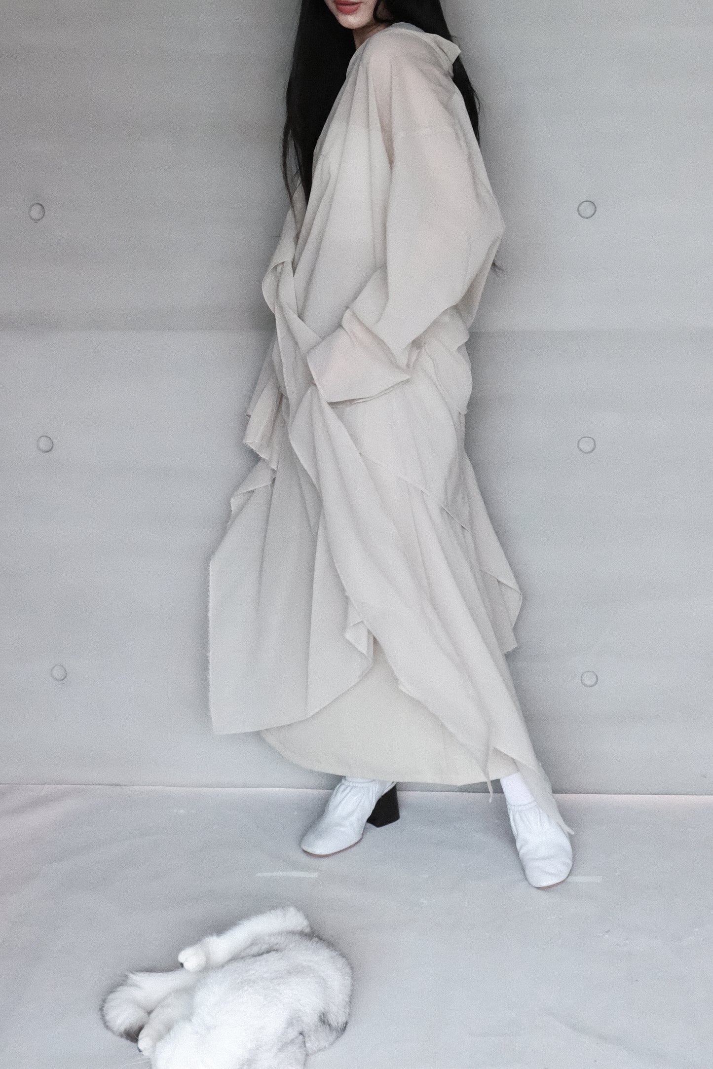 long sleeves wrap blouse - matcha (in-stock)