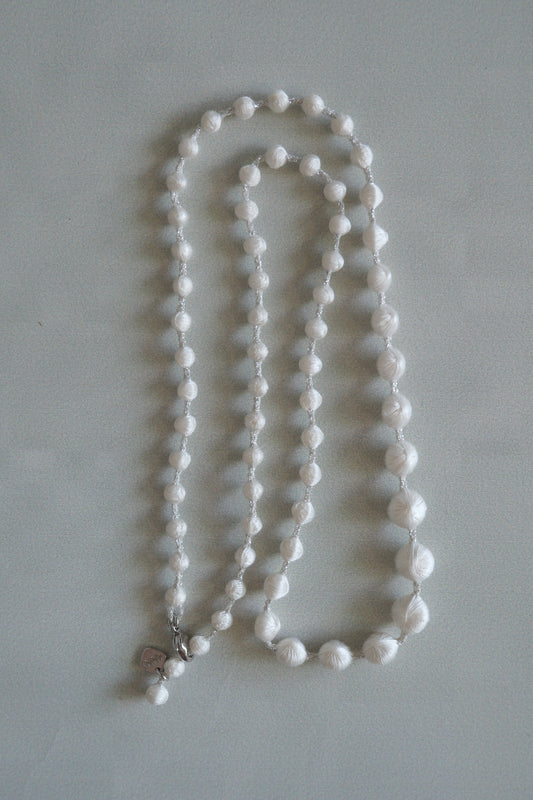 triple 000 立體刺繡項鍊 60cm - white (in-stock)