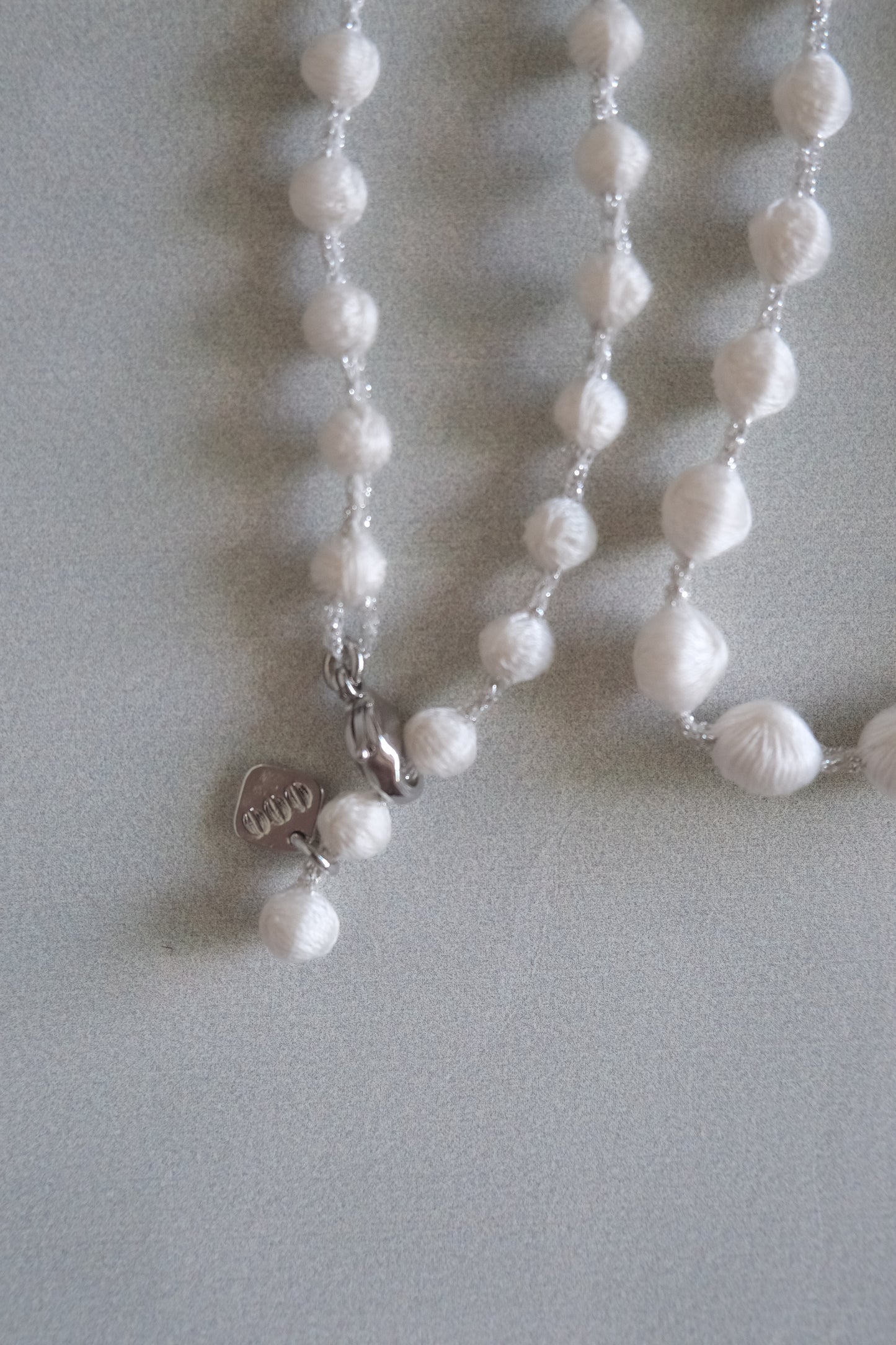triple 000 立體刺繡項鍊 60cm - white (in-stock)