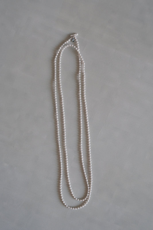 triple 000 立體刺繡項鍊 120cm - white  (in-stock)