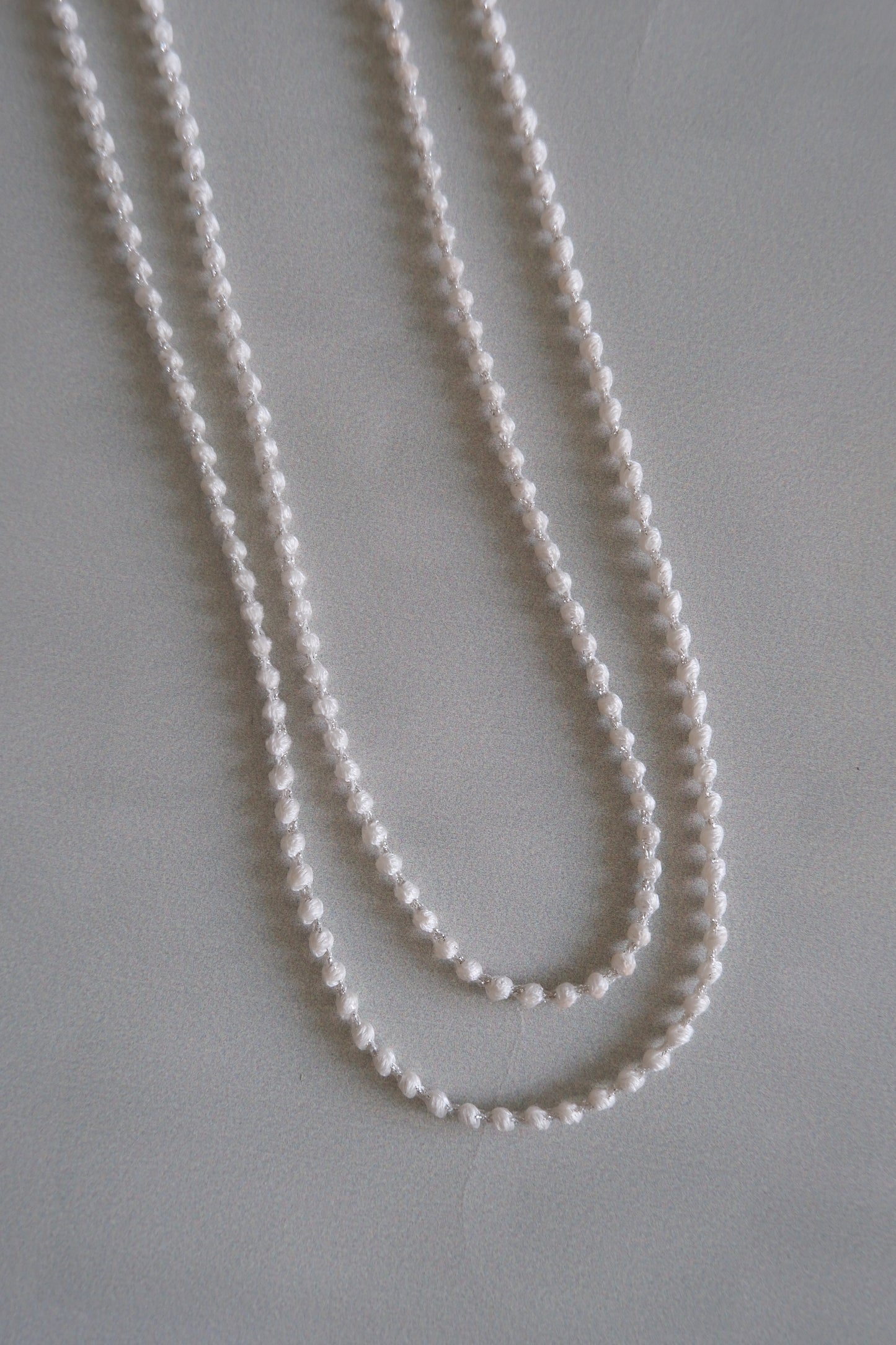 triple 000 立體刺繡項鍊 120cm - white  (in-stock)