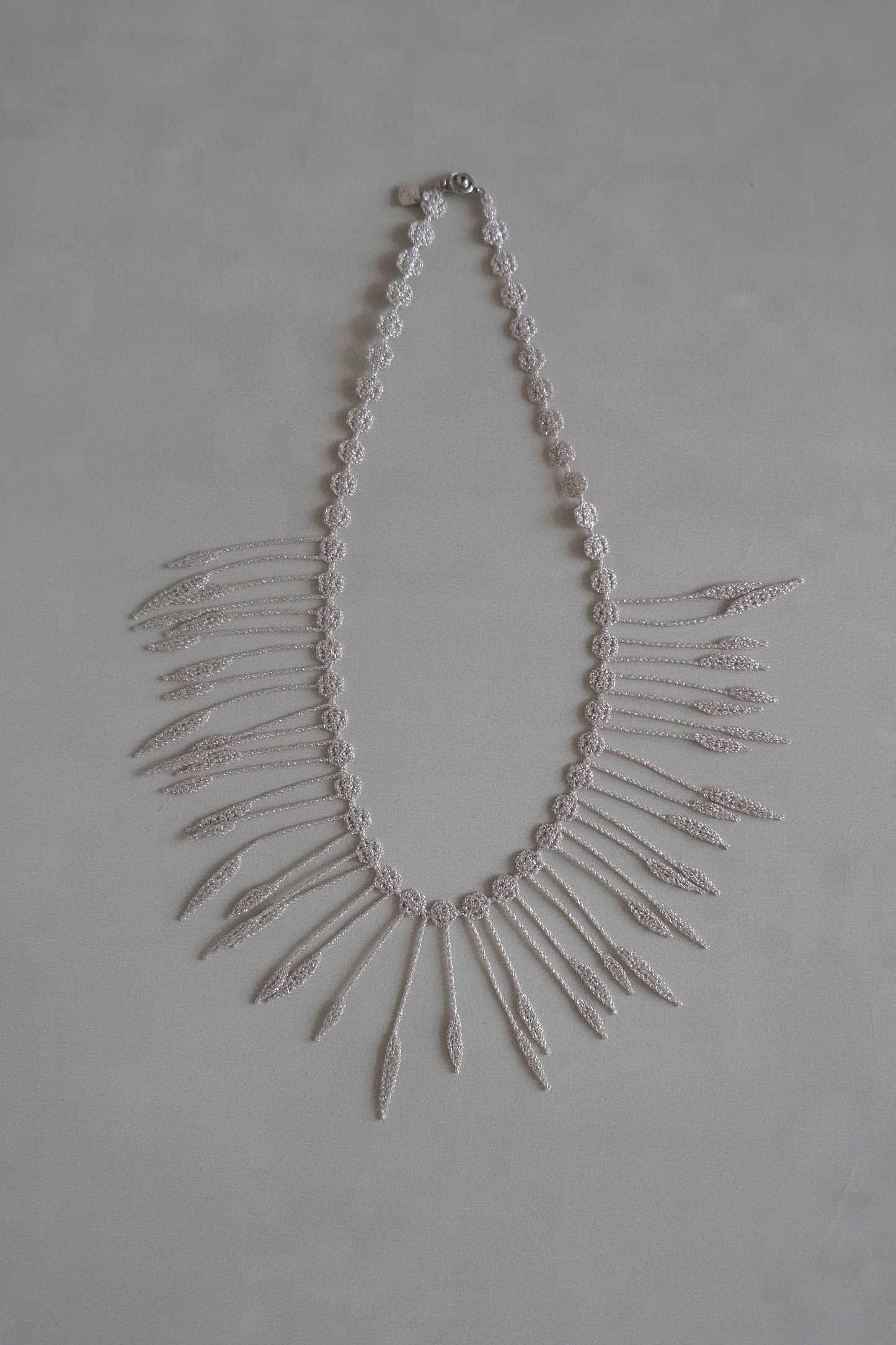 triple 000 刺繡植物項鍊 - silver  (in-stock)