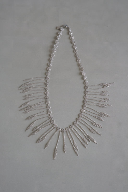 triple 000 刺繡植物項鍊 - silver  (in-stock)