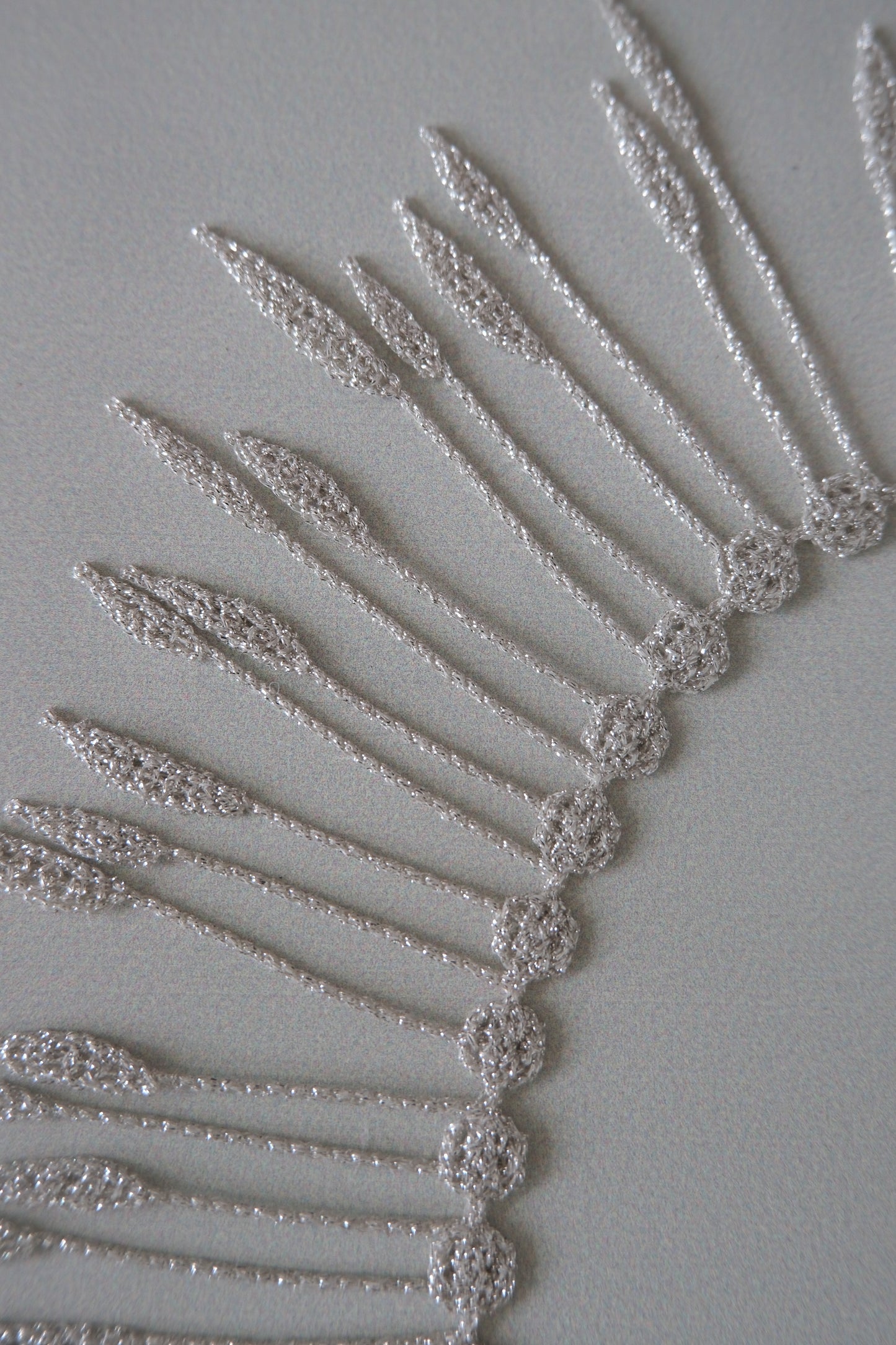 triple 000 刺繡植物項鍊 - silver  (in-stock)