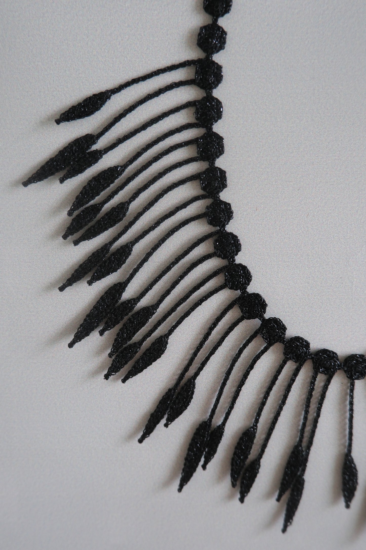 triple 000 刺繡植物項鍊 - black (in-stock)