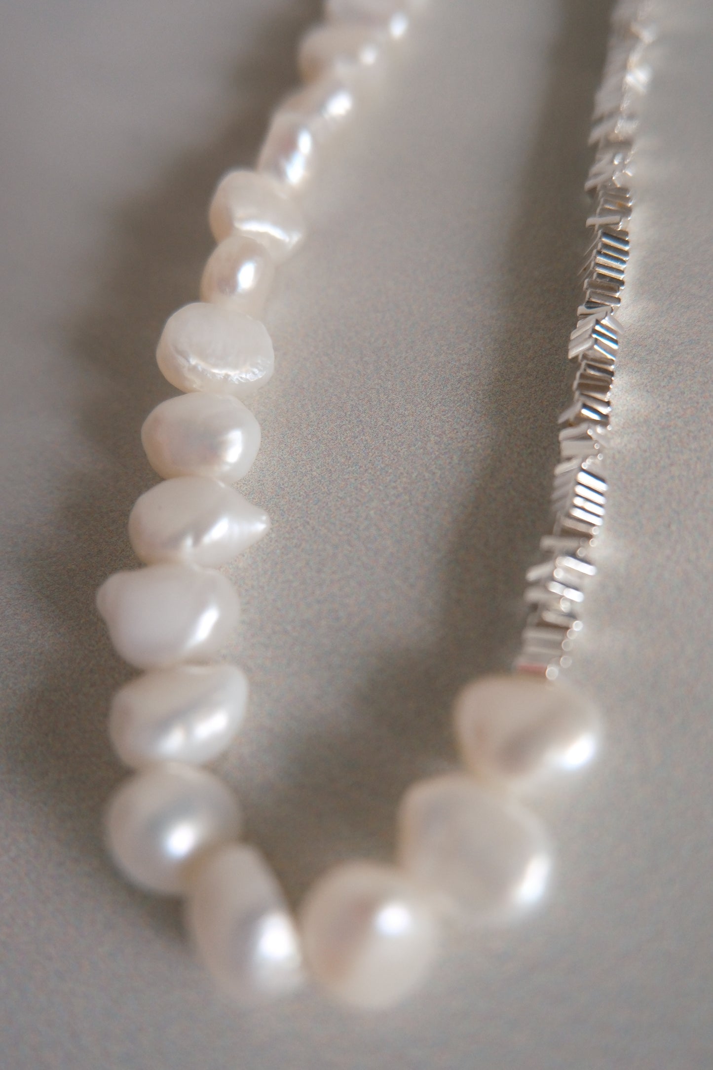pearl with silver beads necklace