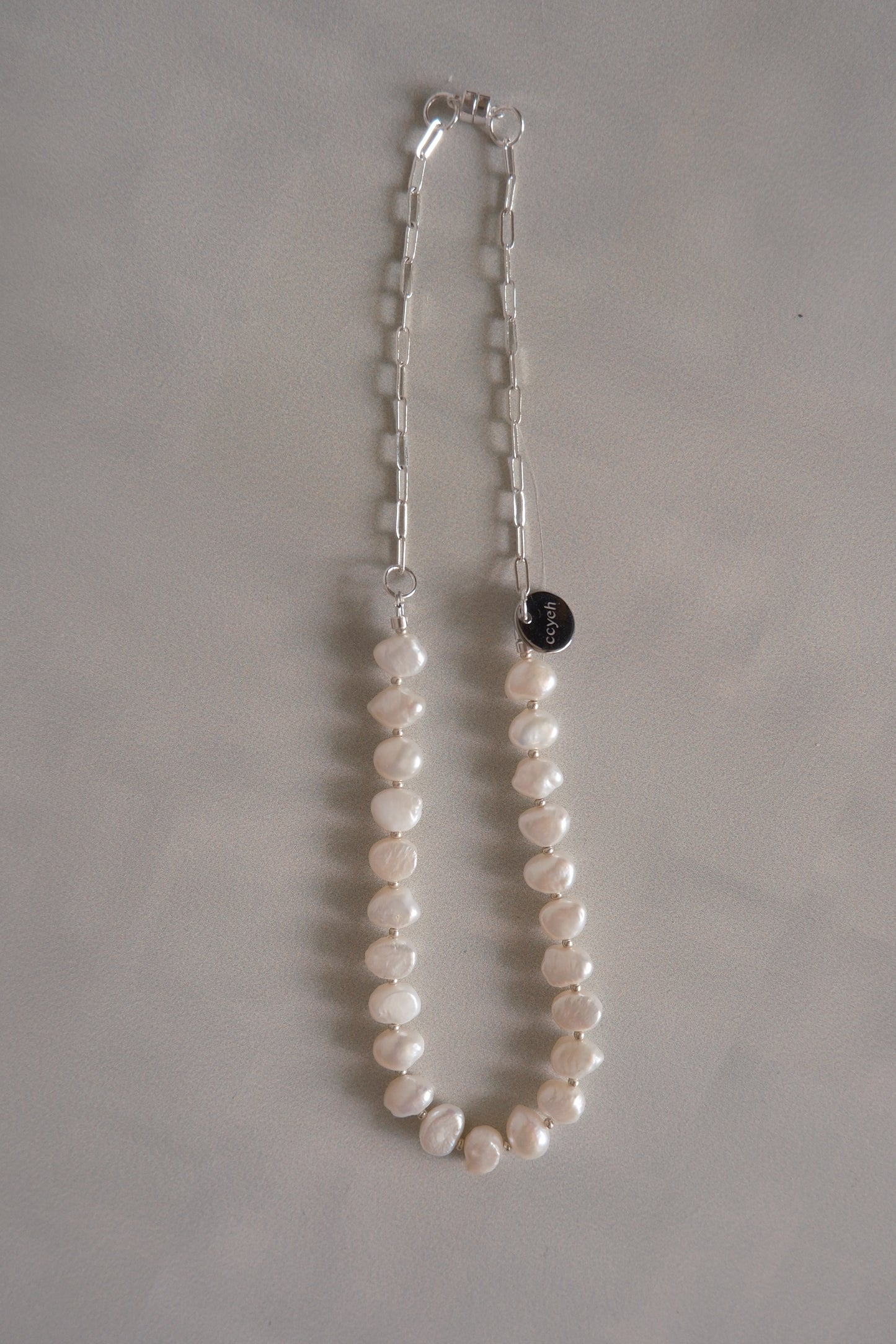 pearl with chain beads necklace