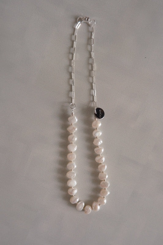 pearl with chain beads necklace