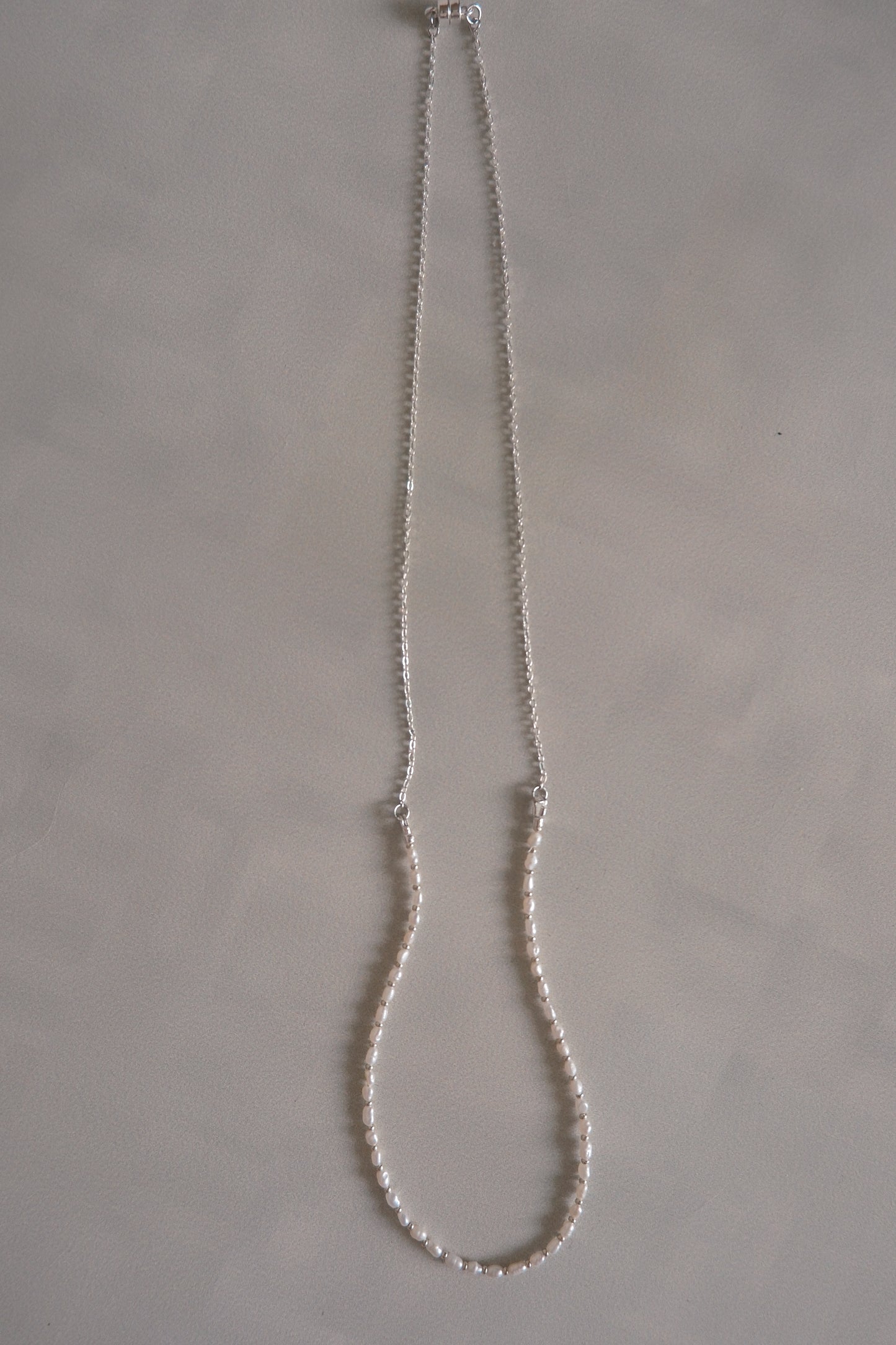 mini pearl with chain beads necklace