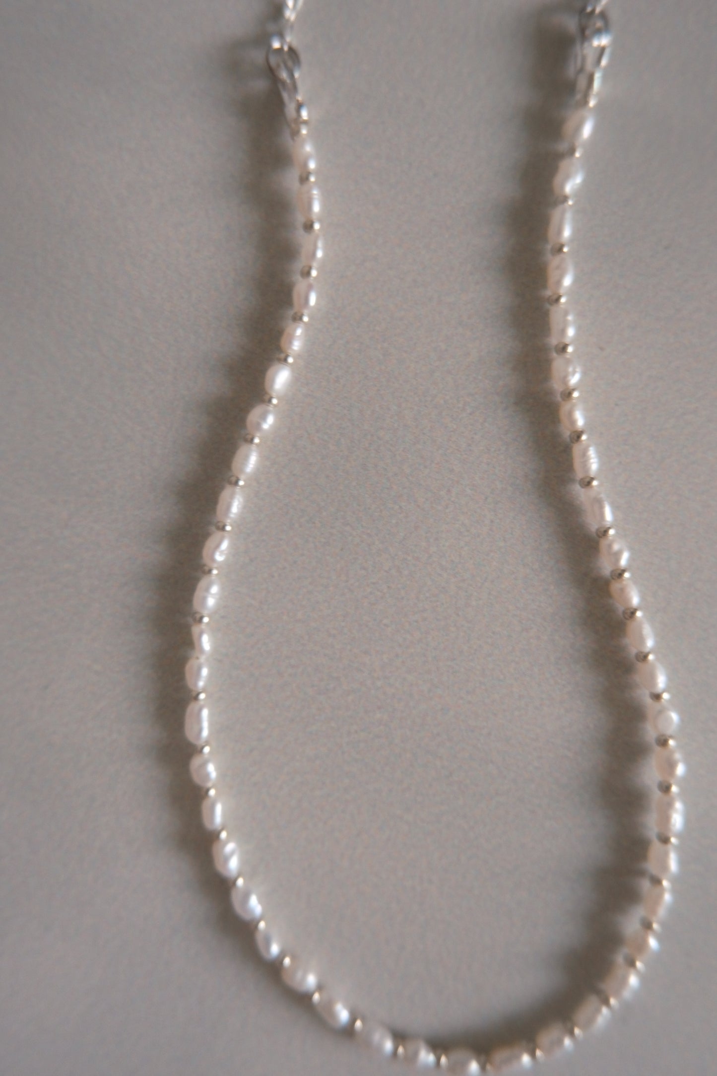 mini pearl with chain beads necklace