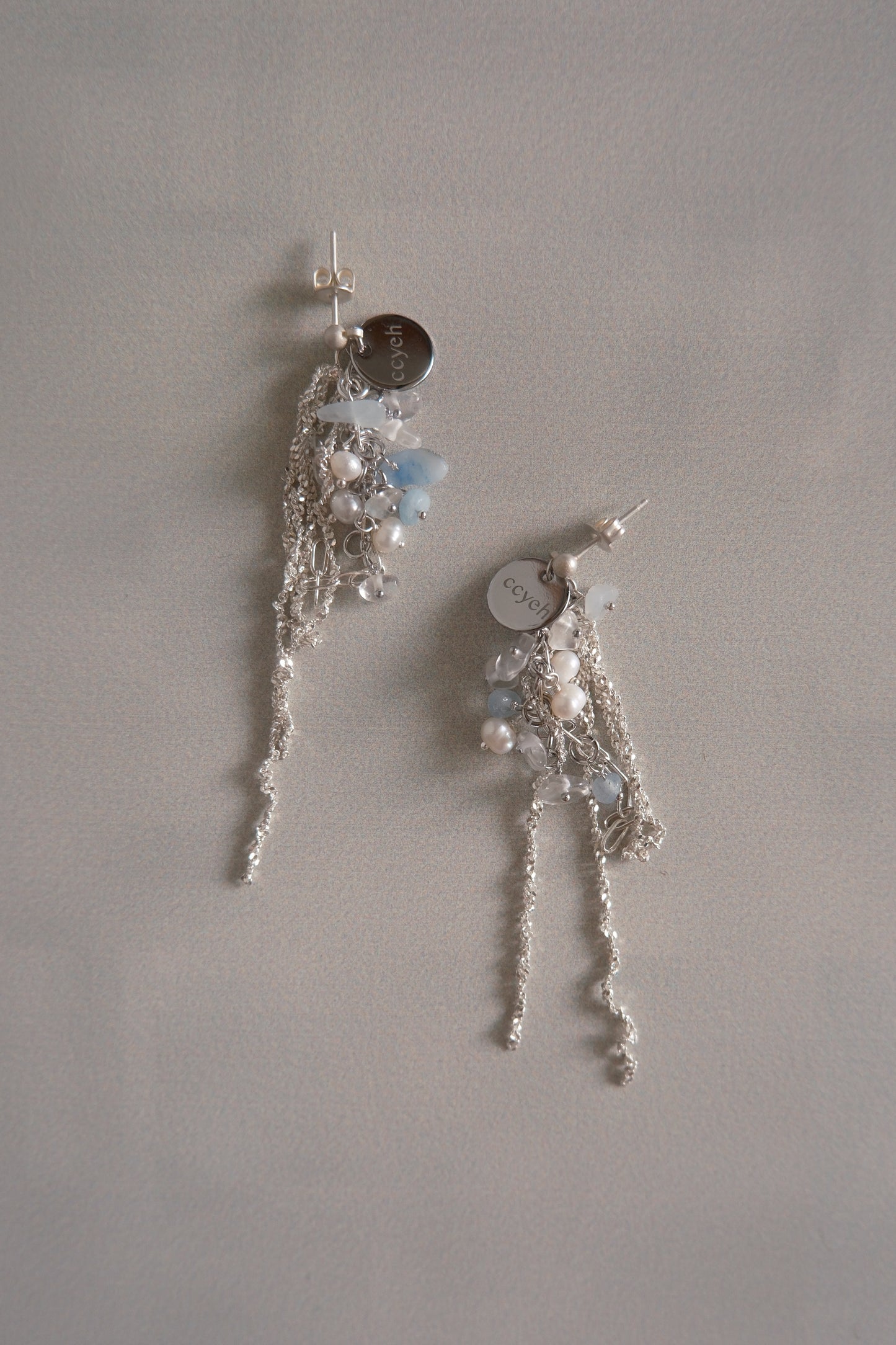 stone with tassel earrings