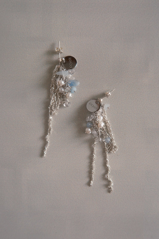 stone with tassel earrings