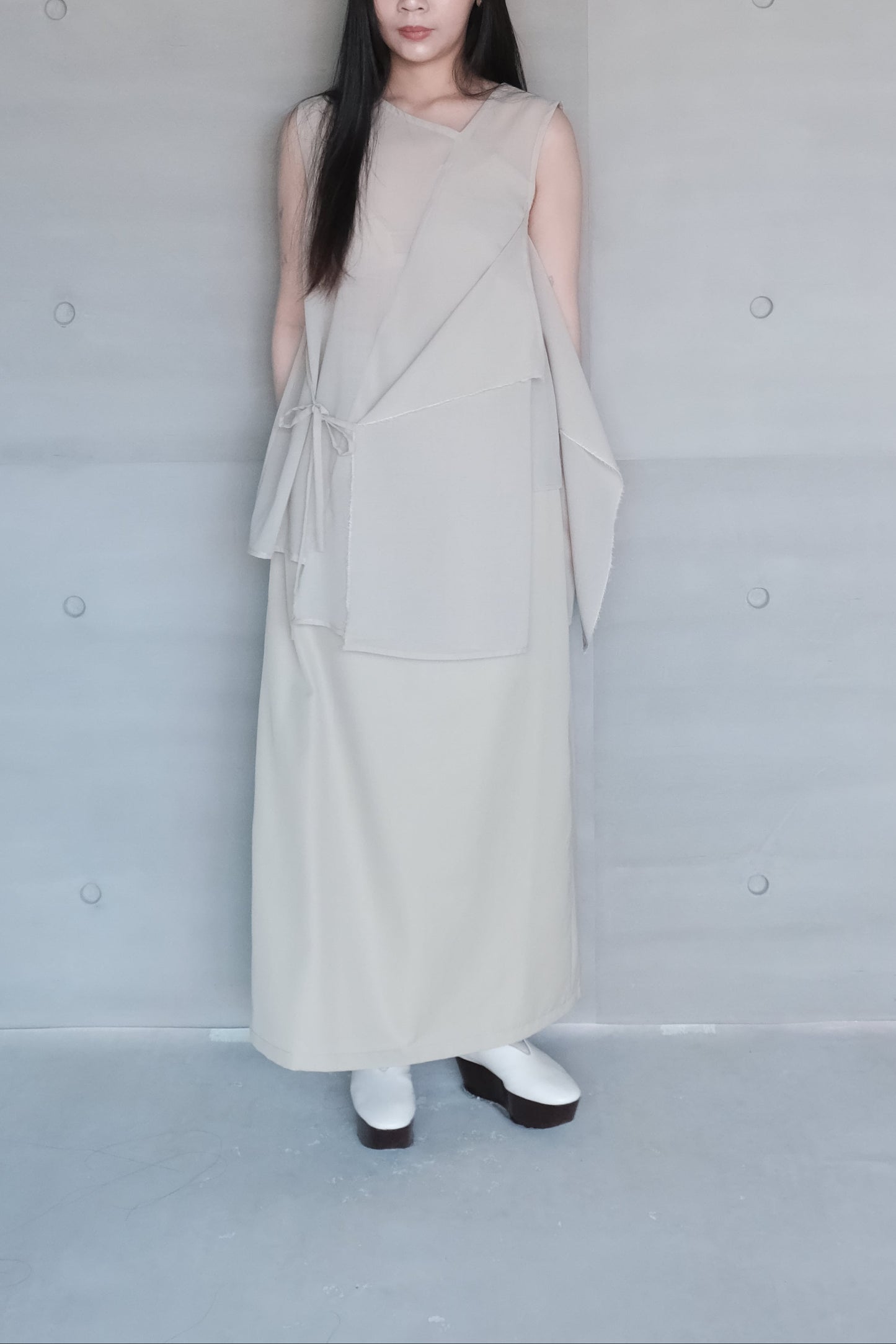 asymmetric dual-way tie vest (pre-order)