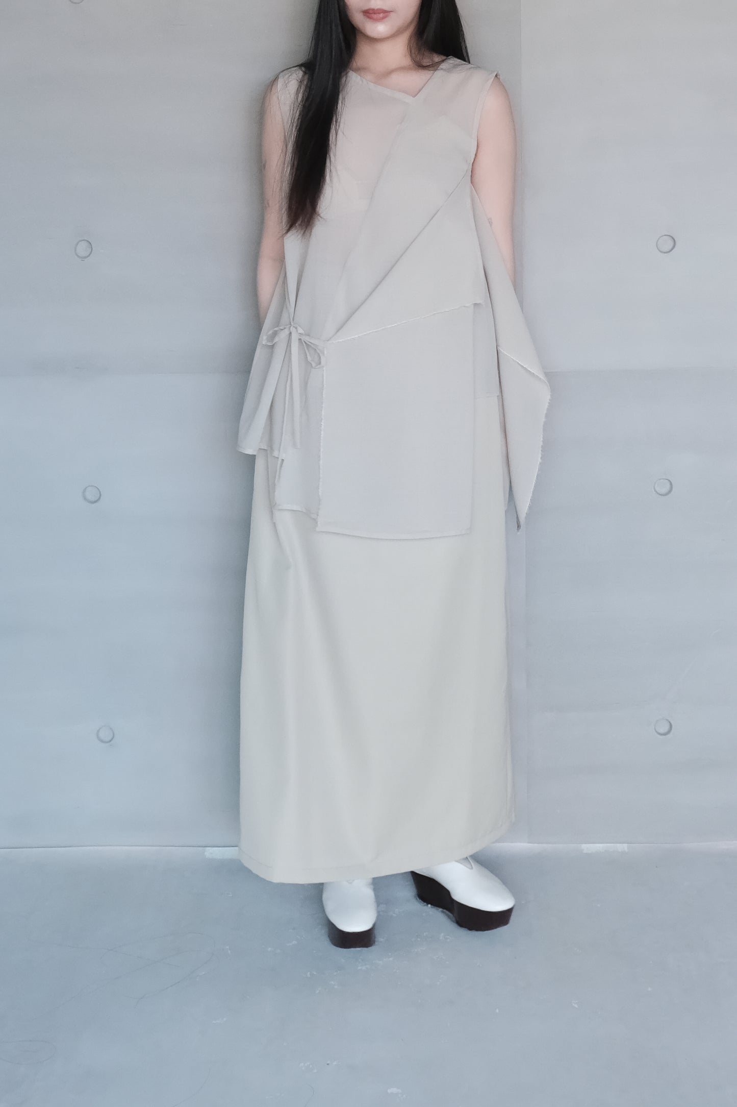 wool blend straight skirt - matcha (pre-order)