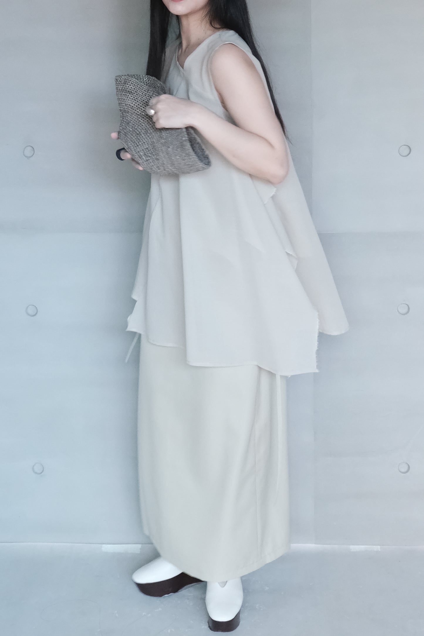 asymmetric dual-way tie vest (pre-order)