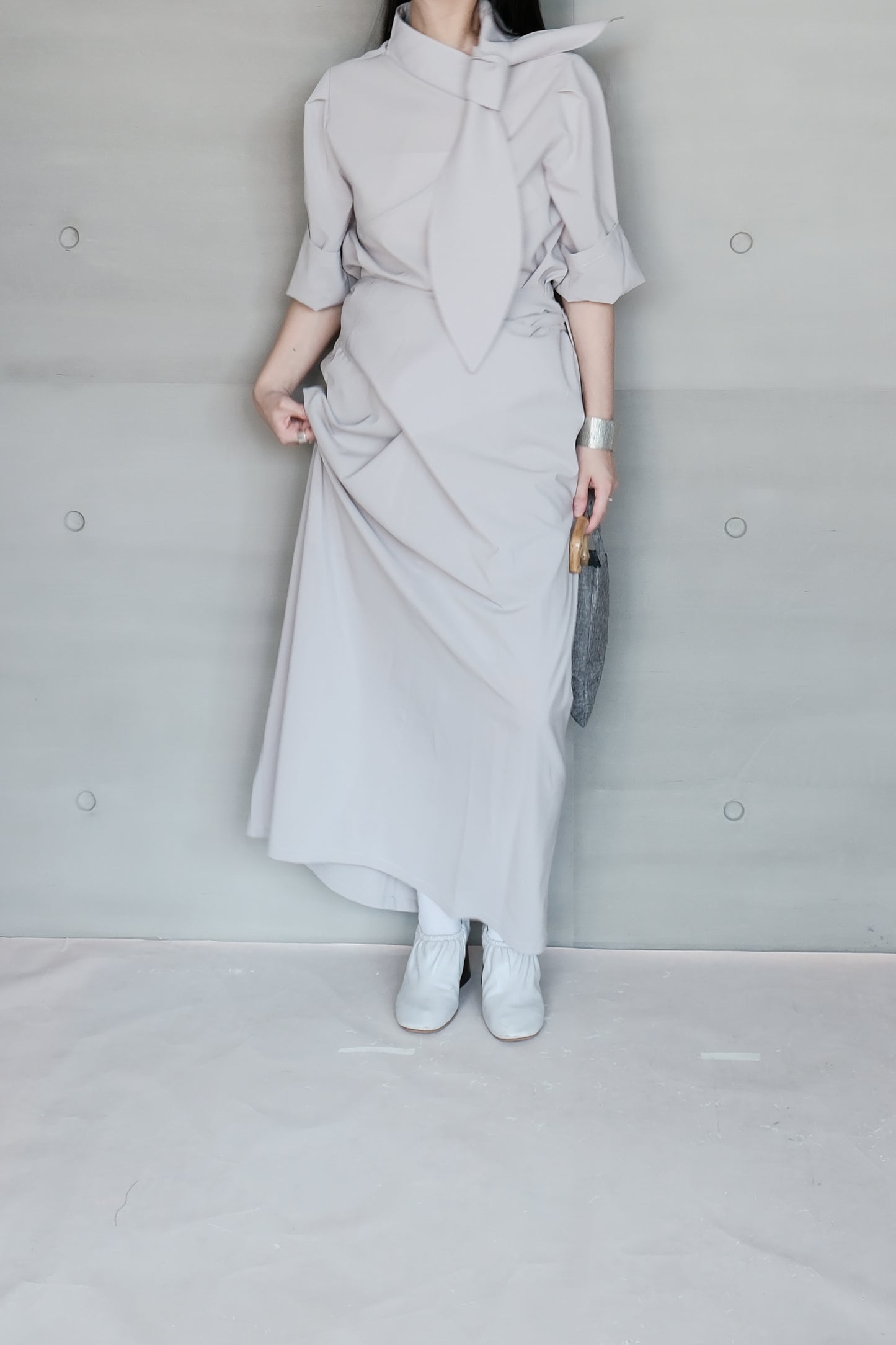 bow tie top - grey