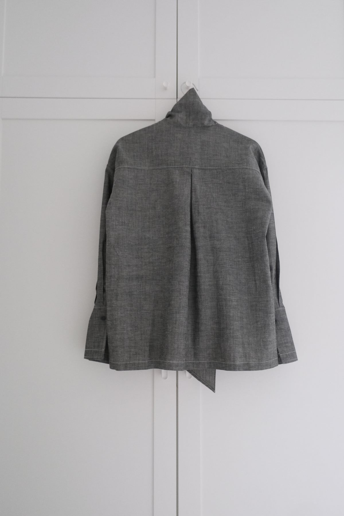 lightweight denim oversized scarf shirt