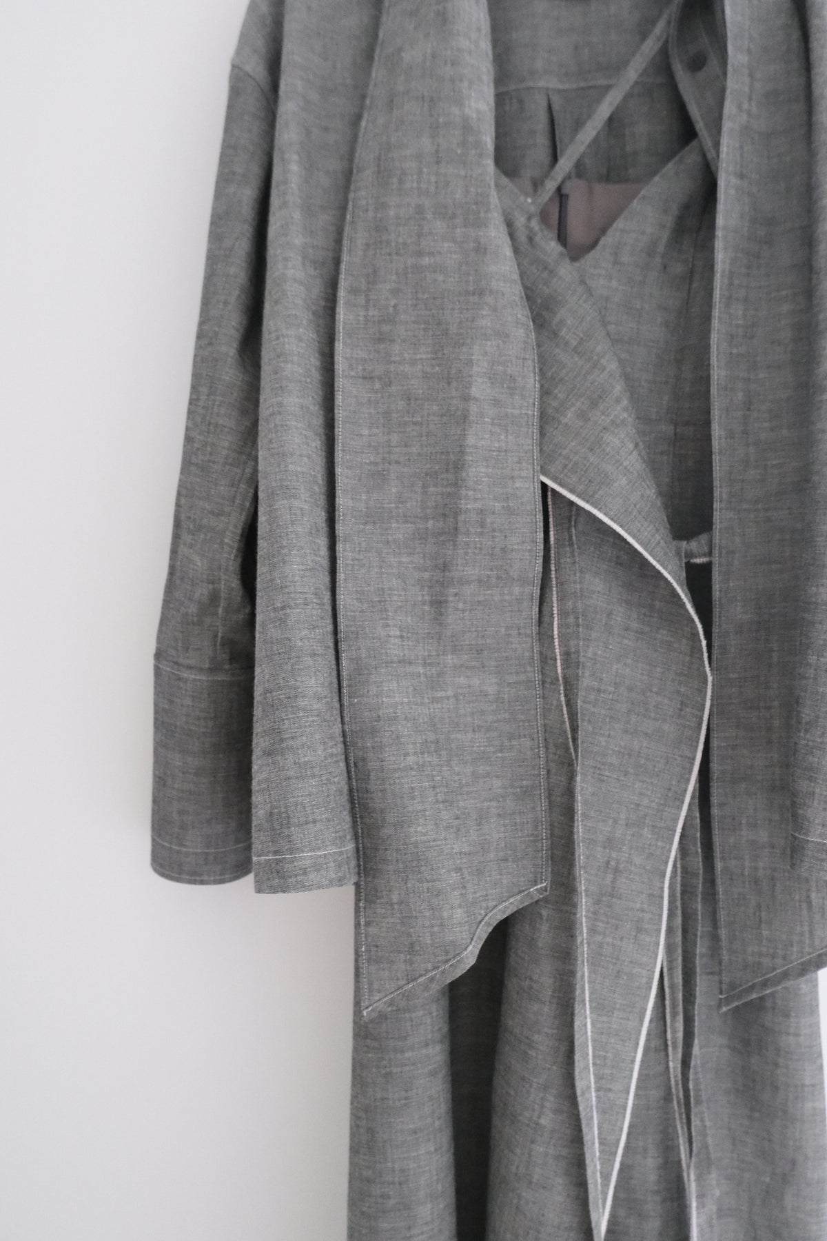 dark grey thin-strap asymmetrical dress