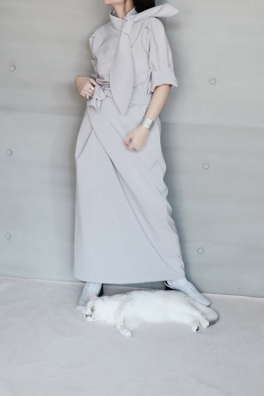 bow tie top - grey