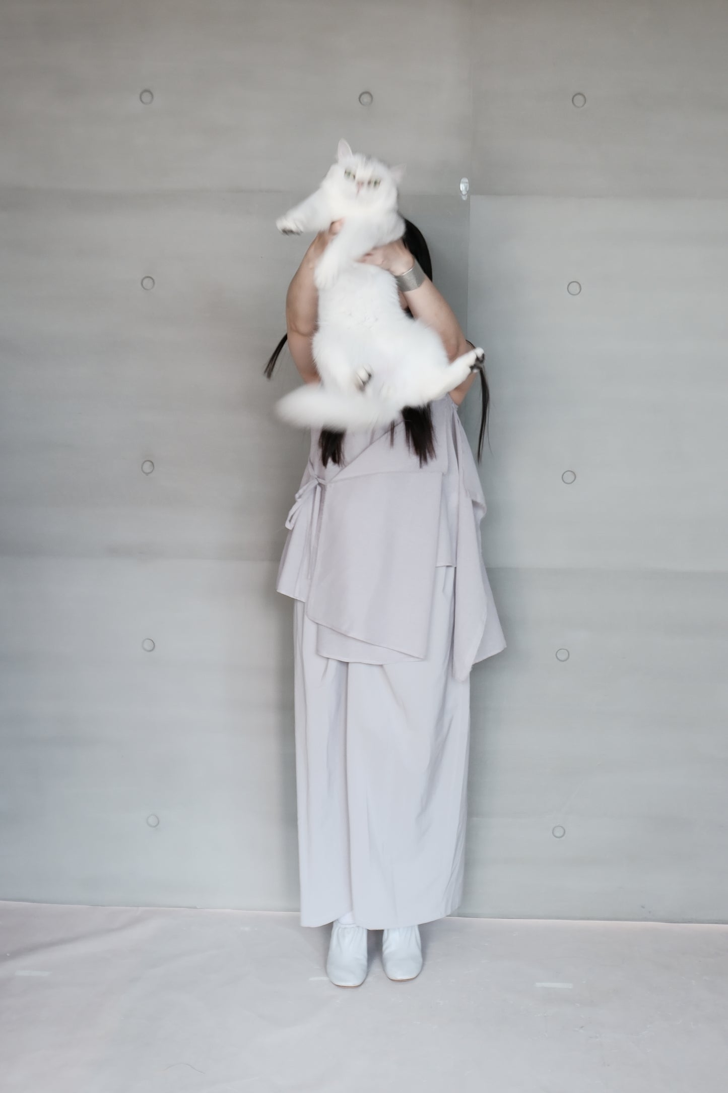 asymmetric dual-way tie vest - grey (in-stock)