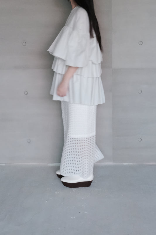 triple gathered blouse - mint（pre-order)