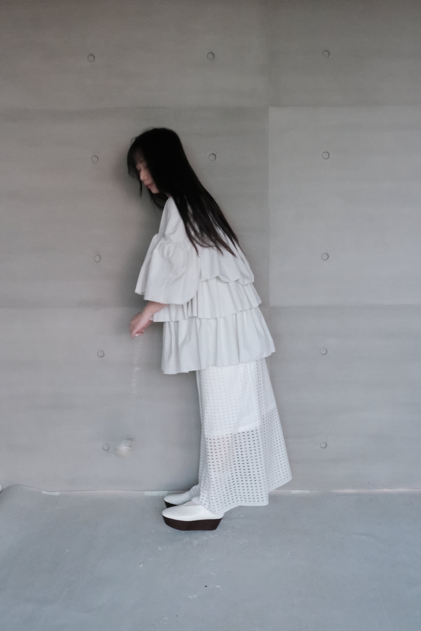 triple gathered blouse - mint（pre-order)