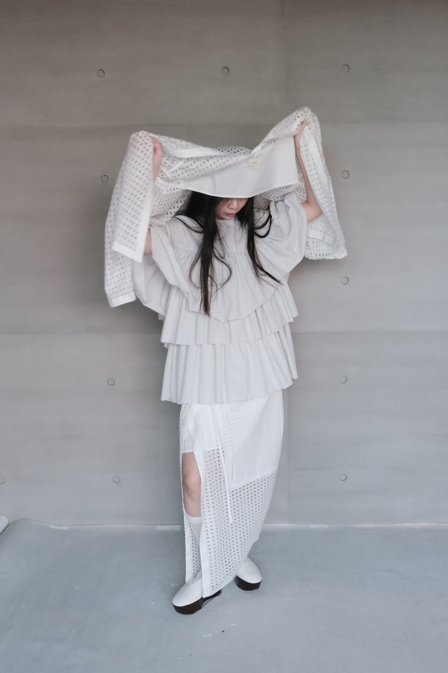 triple gathered blouse - mint（pre-order)