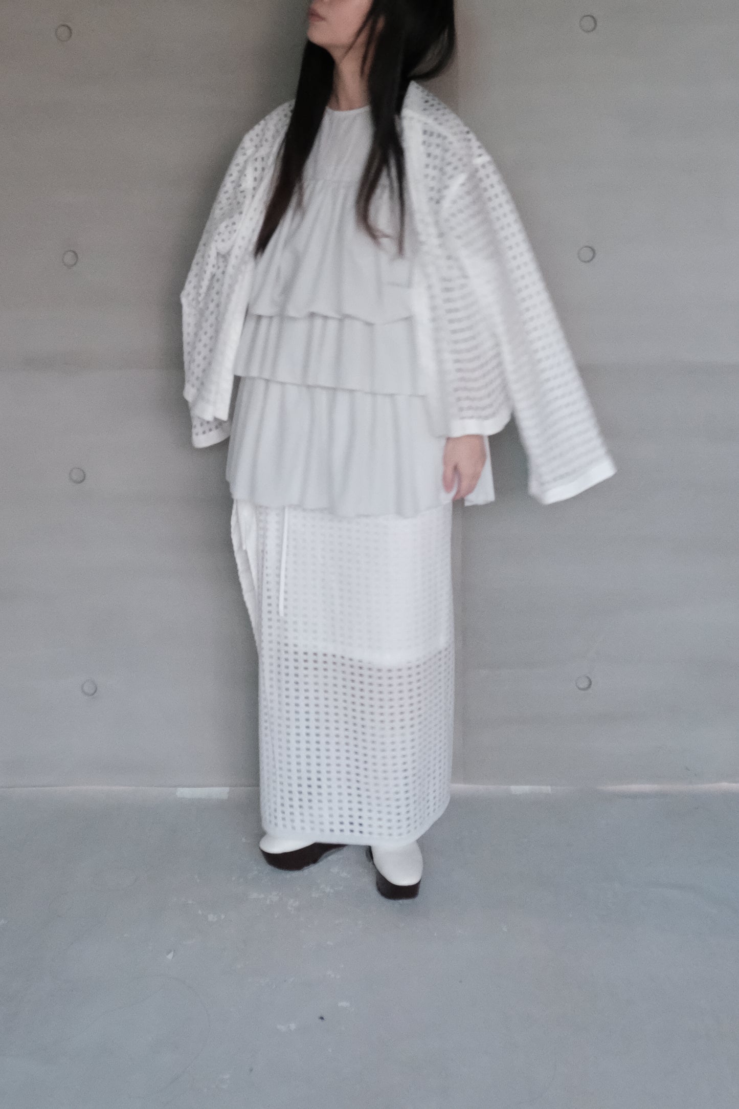 triple gathered blouse - mint（pre-order)