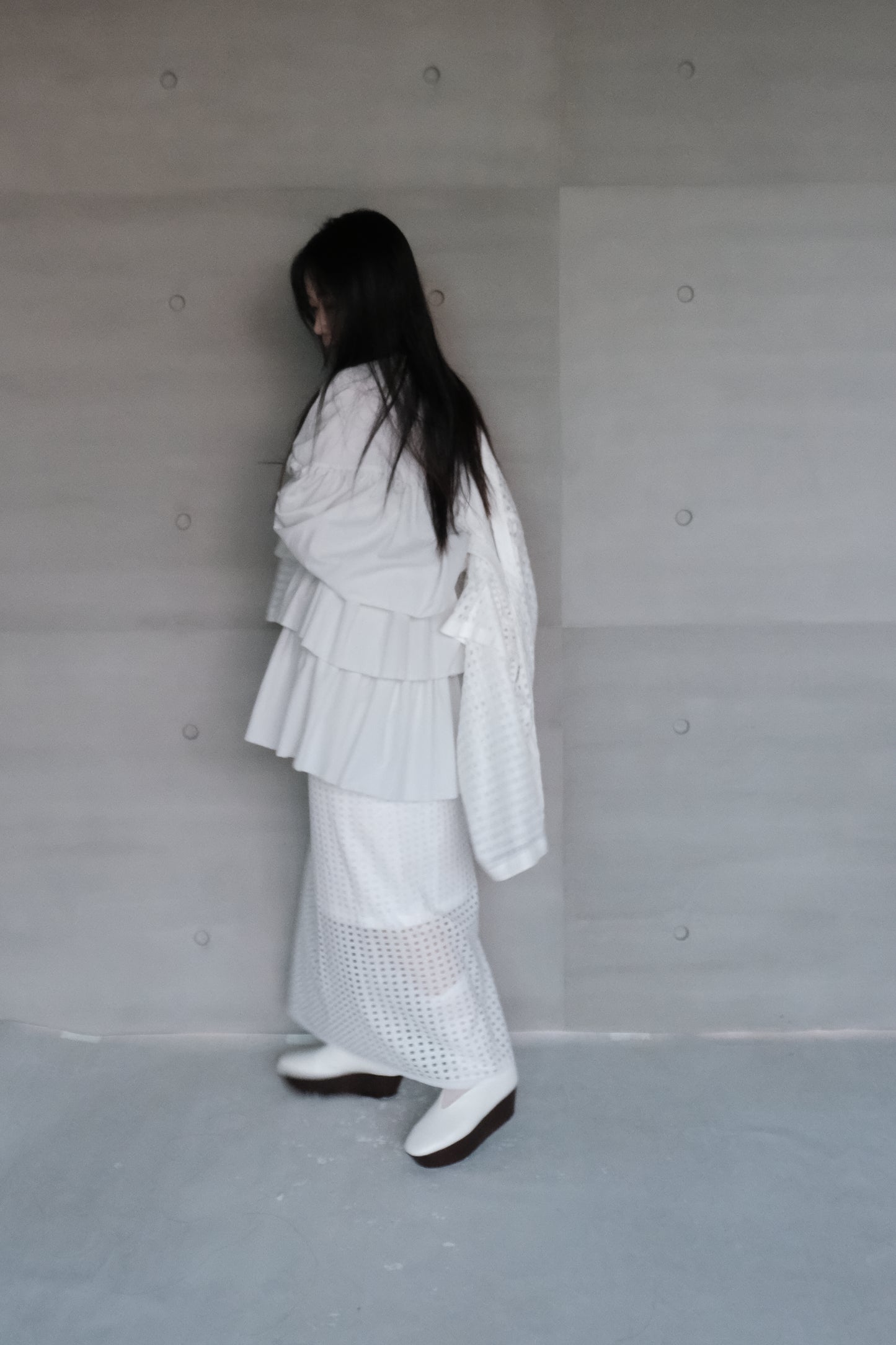 triple gathered blouse - mint（pre-order)